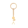 Portachiavi con omino dorato lucido che tiene un pallone da basket dal design vuoto - Oro