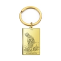 Porte-clés doré en acier inoxydable avec design de carte de Tarot La Force - Or-La Force