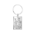 Porte-clés en acier inoxydable argenté avec gravure de la carte de tarot XIII La Mort - Acier-La Mort