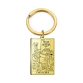 Porte-clés doré en acier inoxydable avec pendentif carte de tarot de la Mort - Or-La Mort