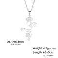 Elegant stainless steel lotus Om symbol necklace with detailed dimensions and specs - Lotus Circle Style 2 / Steel