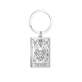 Porte-clés vintage en acier inoxydable avec gravure Le Diable XV finition argentée - Acier-Le Diable