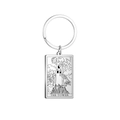 Porte-clés en acier inoxydable avec gravure de la carte tarot La Maison Dieu - Acier-La Tour