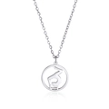 Collier minimaliste en acier inoxydable argenté avec pendentif silhouette de yoga et chaîne - Acier-Jambe Crochetée Cercle