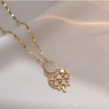 Elegante gouden dromenvanger ketting met zirkonia stenen op zachte zijde - Dromenvanger Ketting (X1721)