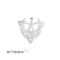 Silver stainless steel moon crescent pendant with intricate Celtic knot design, 30.7x29.8mm - Silver