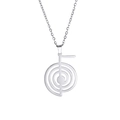 Minimalist silver geometric spiral pendant necklace made of 304 stainless steel - Steel