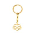 Portachiavi con ciondolo a cuore infinito in oro e acciaio inossidabile su sfondo bianco - Oro