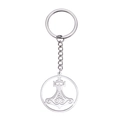 Portachiavi in acciaio inossidabile lucido argento con ciondolo Mjölnir vichingo e nodo Triquetra - Color Acciaio