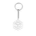 Portachiavi con ciondolo mandala in acciaio inossidabile argento e design geometrico - Color Acciaio