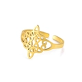 Verstellbarer goldener Ring mit keltischem Knotenmuster und filigranen geometrischen Aussparungen - Hohler Keltischer Knoten Stil / Gold