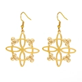 Elegante vergoldete Hexenknoten-Ohrhänger mit hohlen geometrischen Mustern für Damen - Gold