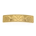 Vintage Celtic knot hair clip with Nordic bird carvings in antique brass finish - Antique Gold