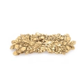 Fermaglio per capelli vintage in bronzo con foglie di quercia e ghiande su sfondo bianco - Oro Antico