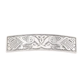 Retro antique silver alloy hair clip with Celtic knot and double crane embossed design - Antique Silver