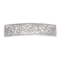 Vintage zilveren haarklem met reliëf van Keltische vogels en Viking totem patronen - Antiek Zilver