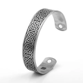 Nordisches Wikinger-Magnetarmband mit keltischem Knoten und gebürstetem Silber-Finish - Antiksilber