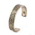 Vintage bronze Celtic knot magnetic open cuff bracelet for men and women - Antique Bronze