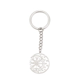 Portachiavi in acciaio inossidabile argento con bussola Viking Vegvisir e luna - Color Acciaio