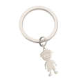 Cartoon boy pendant keychain made of silver stainless steel with smooth polished surface - Boy Style / Steel
