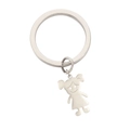 Cute cartoon girl pendant keychain made of durable polished 304 stainless steel - Girl Style / Steel