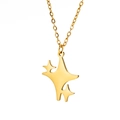 Minimalistische gouden ster hanger ketting van gepolijst titanium staal voor dames - Goud