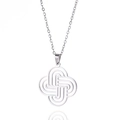 Silver stainless steel necklace with intricate Celtic knot pendant in a polished finish - Steel