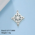 Colgante nudo celta plateado para hacer joyas DIY, tamaño 21,6x17,9 mm - Plata Nudo de Bruja Doble Agujero