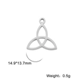 Silver stainless steel Celtic knot pendant with 14.9x13.7mm dimensions for DIY jewelry - Triquetra Celtic Knot - Steel Color