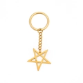 Portachiavi minimalista in acciaio inossidabile dorato con ciondolo a stella pentagramma - Oro