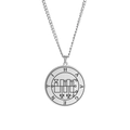 Runde Halskette aus Edelstahl in Silber mit Haagenti-Siegel-Symbolanhänger - Stahlfarben