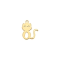 Minimalist gold hollow cat pendant made of polished stainless steel for DIY jewelry making - Cat / Gold