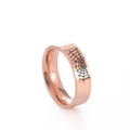 Anello in acciaio inossidabile oro rosa con motivo a ragnatela nera inciso al laser - US 7 / Oro rosa