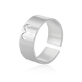 Minimalist silver Aries zodiac open ring made of polished stainless steel for women - Silver-Aries