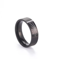 Anello nero in acciaio inossidabile da 8 mm con motivo a ragnatela bianca - US 7 / Nero