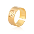 Gold stainless steel Cancer zodiac sign open ring with hollow constellation symbol - Gold-Cancer