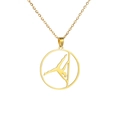 Élégant collier en acier inoxydable doré avec silhouette de danseuse de pole en pendentif - Or-Pole Dance