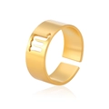 Gold stainless steel adjustable Scorpio zodiac ring with hollow m-shaped arrow symbol - Gold-Scorpio