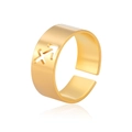 Adjustable gold stainless steel Sagittarius zodiac sign open ring for women - Gold-Sagittarius