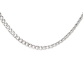 Classic silver stainless steel cuban curb chain necklace for men and women - 3.5mm Wide / 55cm Length / Steel