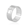 Adjustable silver stainless steel ring featuring a cutout Capricorn zodiac symbol - Silver-Capricorn