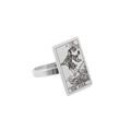 Unisex stainless steel tarot ring featuring the silver The Fool major arcana design - Size 7 / The Fool / Steel