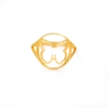 Anillo de mariposa minimalista en acero inoxidable bañado en oro con diseño hueco - US 7 / Dorado