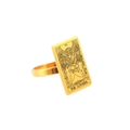 Gold stainless steel tarot ring featuring the VI The Lovers engraved rectangular face - Size 7 / LOVERS / Gold