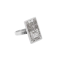 Silver stainless steel tarot ring featuring the engraved The Lovers VI card design - Size 7 / LOVERS / Steel
