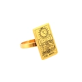 Gold-plated stainless steel tarot ring featuring The Moon XVIII design for men and women - Size 7 / Moon / Gold