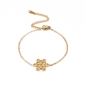 Collier en acier inoxydable doré avec pendentif Métatron au design hexagonal géométrique - Or