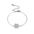 Bracelet en acier inoxydable argenté avec pendentif géométrique et fermoir mousqueton - Acier