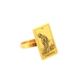Gold stainless steel tarot ring featuring the strength card VIII design for men and women - Size 7 / Justice / Gold