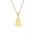 Collar con colgante de árbol de Navidad dorado con intrincados detalles de filigrana - Dorado